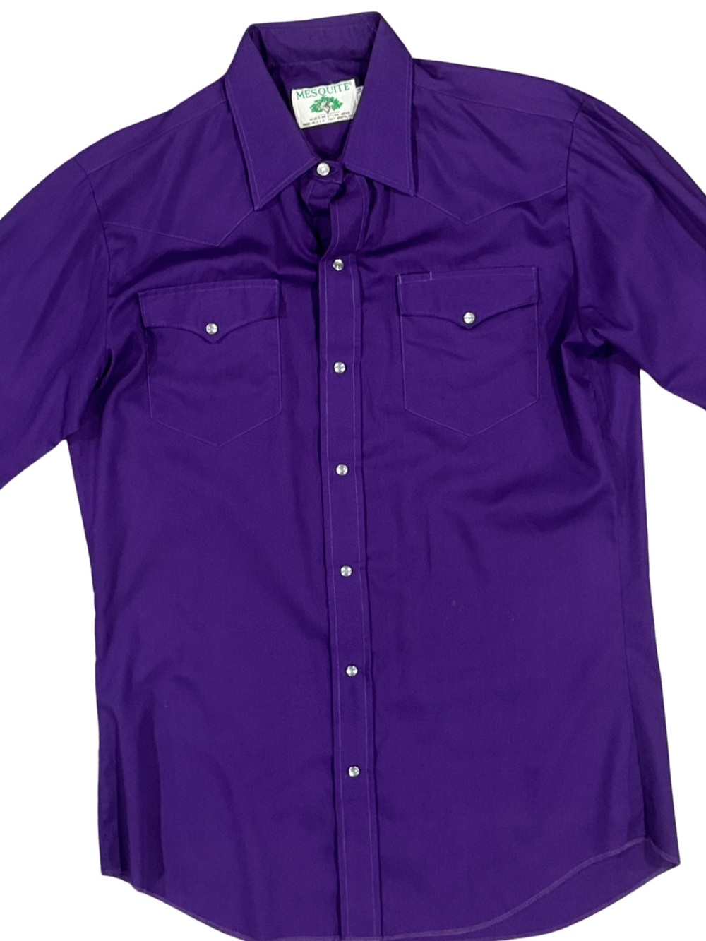 Men’s Vintage 80’s Mesquite Purple Western Pearl Snap Shirt - Made in the USA